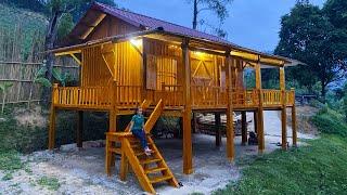 Alone girl Install electrical circuits for stilt houses - Complete 90% of the house on wooden stilts