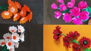 How to make different types of flowers with craft papereasy paper flower for kidsDIY paper flower