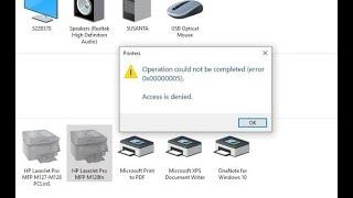 FIXcannot set default printer  Operation could not be completed Error 0x00000709  0x00000005