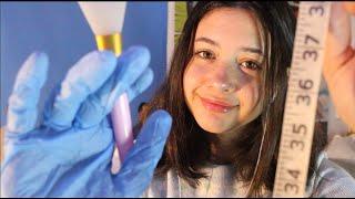 ASMR Taking Notes on Your Face & Asking Questions face touching latex gloves writing etc.