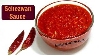 Schezwan Sauce Recipe  Homemade Schezwan Sauce  Chinese Sauce  kabitaskitchen