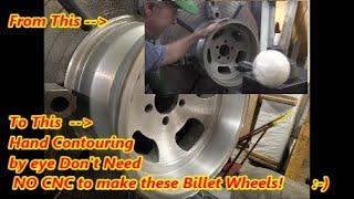 Never seen Before Turning Hard Chrome off Aluminum Wheel Contouring by eye on a Manual Lathe 