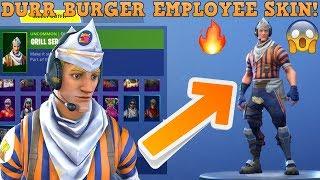 NEW LEAKED GRILL SERGEANT SKIN  DURR BURGER EMPLOYEE SKIN  Fortnite Battle Royale