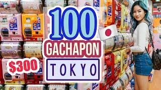 100 GACHAPON Capsule Toys in AKIHABARA - TOKYO JAPAN 