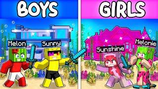 BOYS vs GIRLS UNDERWATER HOUSE Battle In Minecraft