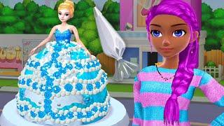 Fun 3D Cake Cooking Game My Bakery Empire Color Decorate & Serve Cakes - Disney Princess Cinderella