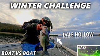 DALE HOLLOW Winter Bass Fishing Challenge - Boat vs Boat