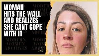 Woman Hits The Wall And Starts To Feel Sick. Modern Woman Realizes The Wall Is Undefeated