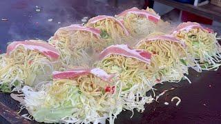 Mouthwatering Okonomiyaki Japanese Street Food