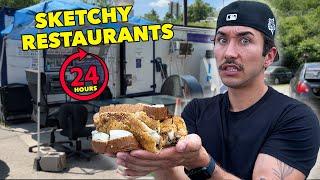 Eating At SKETCHY Restaurants For 24 Hours BAD IDEA...