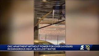 Renters at an OKC apartment complex face power outages water issues and fallen pipes