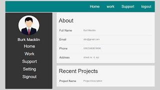 Profile Page in Html Css