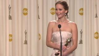 Raw Jennifer Lawrence backstage after 2013 Oscar win