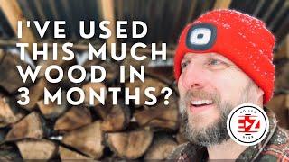 How much wood does an outdoor boiler use in 3 months?