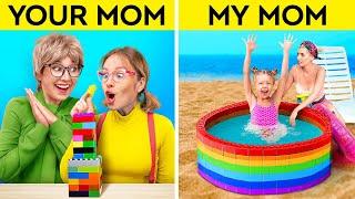 RICH MOM vs BROKE MOM PARENTING HACKS  Positive Parenting and Amazing DIYs With Kids by 123 GO