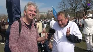 Op Vredesdemo Museumplein 31 maart 2024 interview met demonstrant van 28 maart 2021 René Cammeraat