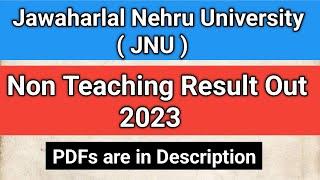 JNU Non Teaching Result Out 2023  JNU Non Teaching MTS Result  MTS