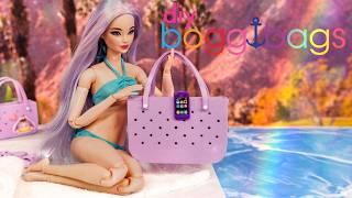 Quick Craft Make A Bogg Bag Dupe In Miniature  DIY Tote Bag  Barbie Crafts