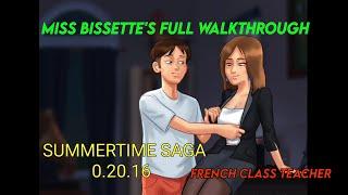 Miss Bissettes Full Walkthrough  Summertime Saga 0.20.16  New Artwork of French Class Teacher