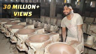 Ceramic Toilet Seat Manufacturing Process in Factory  How Commodes Made