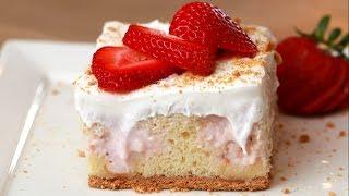 Strawberry Cheesecake Poke Cake