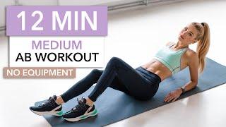 12 MIN AB WORKOUT - Medium Level  No Equipment I Pamela Reif