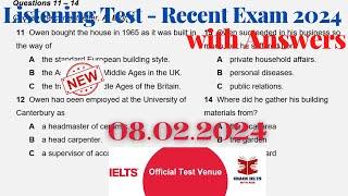 IELTS Listening Actual Test 2024 with Answers  08.02.2024