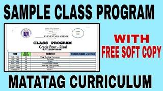 Class Program  MATATAG Curriculum