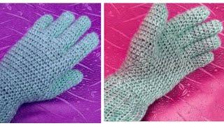 كروشيه جوانتيقفازاتكفوف بالأصابع لكل المقاسات بطريقة سهلة  crochet gloves with fingers