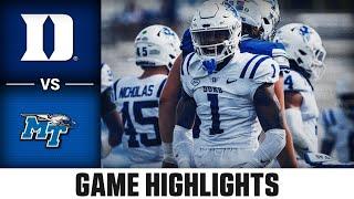 Duke vs. Middle Tennessee Game Highlights  2024 ACC Football