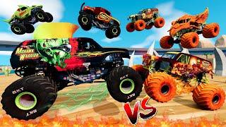 Monster Jam INSANE Fire VS Zombie Monster Truck Mud Battle  BeamNG Drive