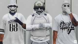 GTA V - 5 Easy Tryhard Outfits Tutorial #64 White Outfits 2022