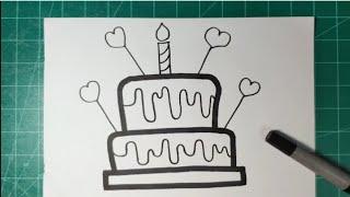 HOW TO DRAW A CUTE CAKE  สอนวาดเค้กน่ารักๆ