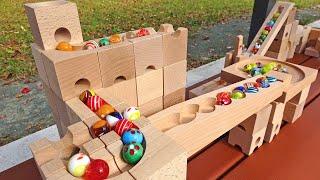 Marble run ASMR  Cuboro & Eureka wooden product combination course