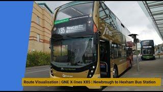 Route Visualisation  GNE X-lines X85  Newbrough to Hexham Bus Station