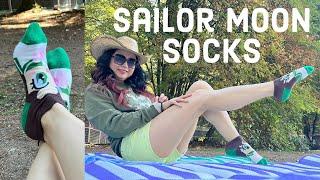 Socks Try On Review Sailor Moon Cartoon Ankle Socks Legs Feet Toes Soles Model