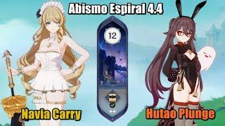 Abismo Espiral - Spiral Abyss 4.4  Navia C0 & Hutao C0 179s run  Genshin Impact