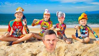 Five Kids and safety rules for kids on the beach