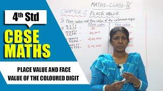 4th Std CBSE Maths Syllabus  Place value and face value of the coloured digit  CBSE Maths Part-7