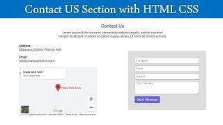 Design a Stunning Contact Us Section with Google Maps  HTML CSS Website Tutorial