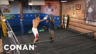 EXCLUSIVE Justin Biebers Boxing Lessons With Floyd Mayweather  CONAN on TBS