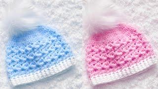 EASY CROCHET PATTERN baby beanie hat baby cap MAKE IT IN ALL SIZES PERFECT FOR BEGINNERS STITCH