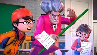 Nick and Tani  s Low Score Test - Funny Day  Scary Teacher 3D Animation