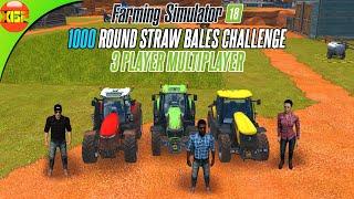 1000 Round Bales Challenge #1 - Farming Simulator 18 Multiplayer Timelapse Gameplay