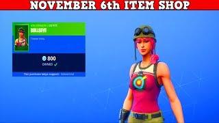 Fortnite Item Shop November 6th  *NEW* BULLSEYE SKIN IS FINALLY HERE