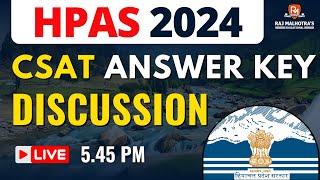 HPAS 2024  CSAT  Answer Key Discussion