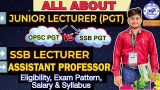 Junior LecturerSSB LecturerAssistant Professor Salary EligibilitySyllabusExam Pattern