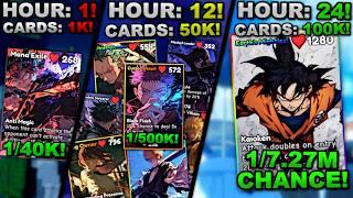 I Spent 24 Hours Collecting The RAREST CARDS in Anime Card Battle... Heres What I Got