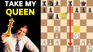 Fischer DEMOLISHES His Opponent with a Queen Sacrifice in an Opening