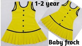 Beautiful baby frock baby dress a line baby frock 1-2 year baby frock cutting and stitching
